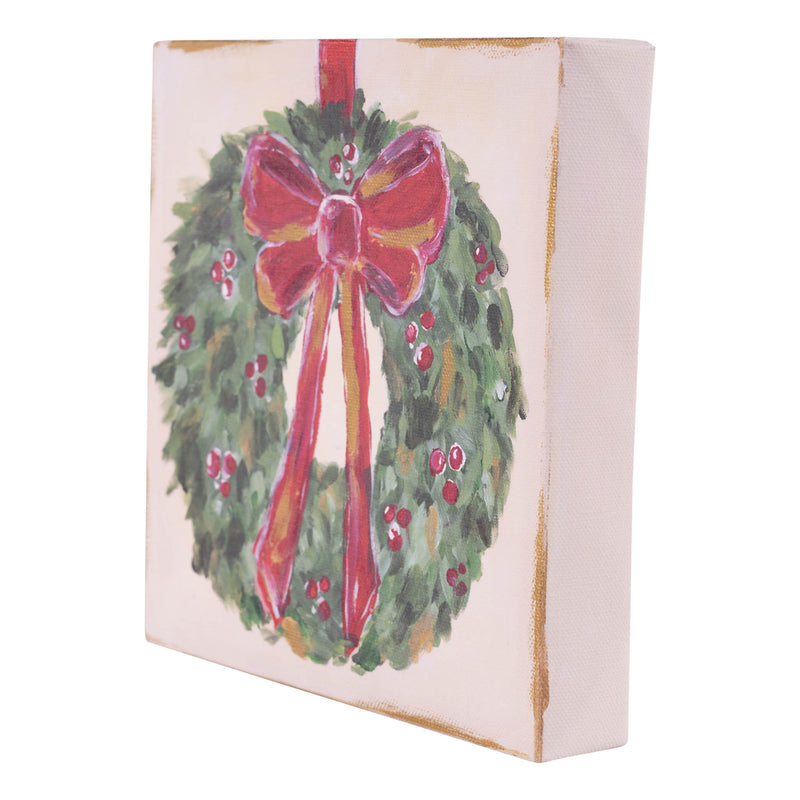 Red Bow Wreath Canvas Small