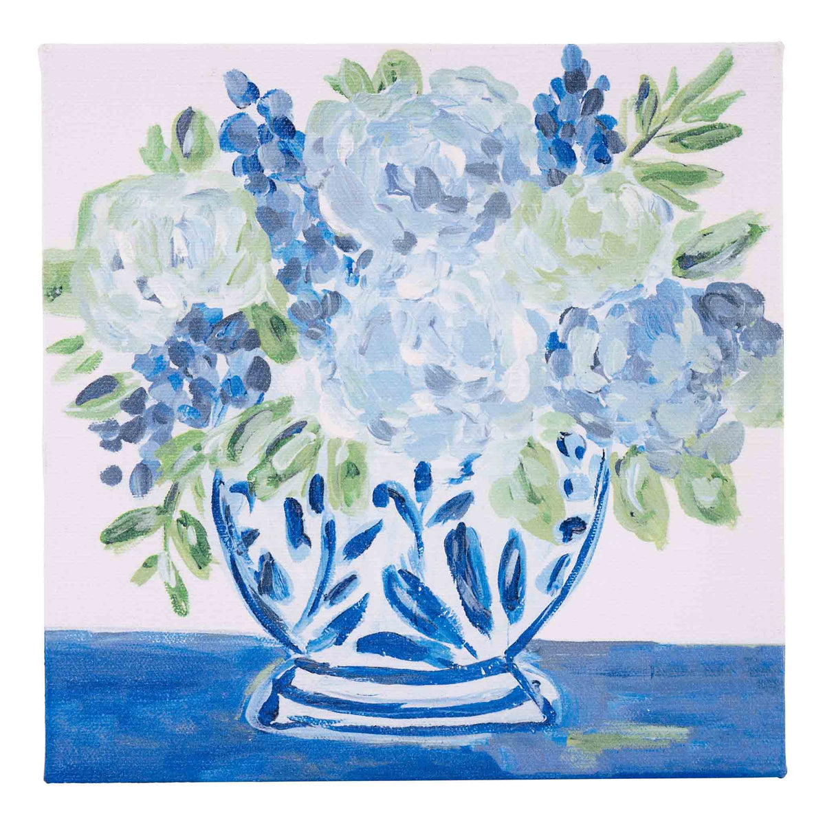 Hydrangea In Blue/White Vase Canvas