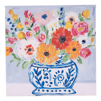 Blue & White Bowl of Flowers
