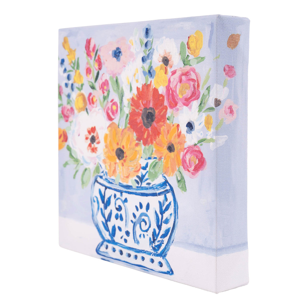 Blue & White Bowl of Flowers