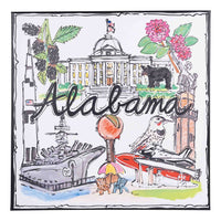 State of Alabama Icon Canvas