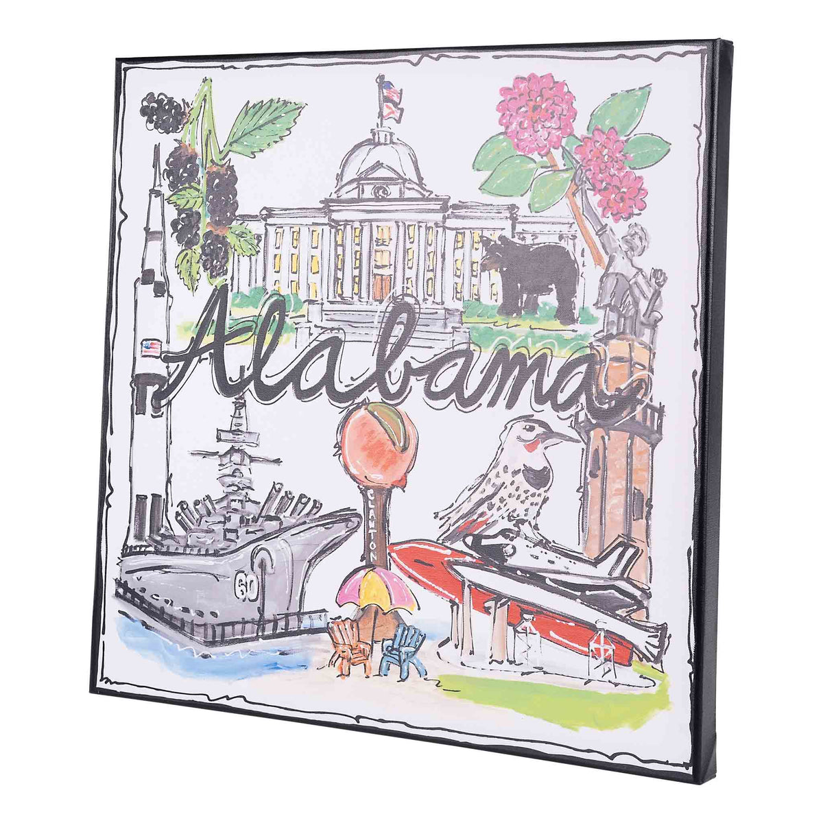 State of Alabama Icon Canvas