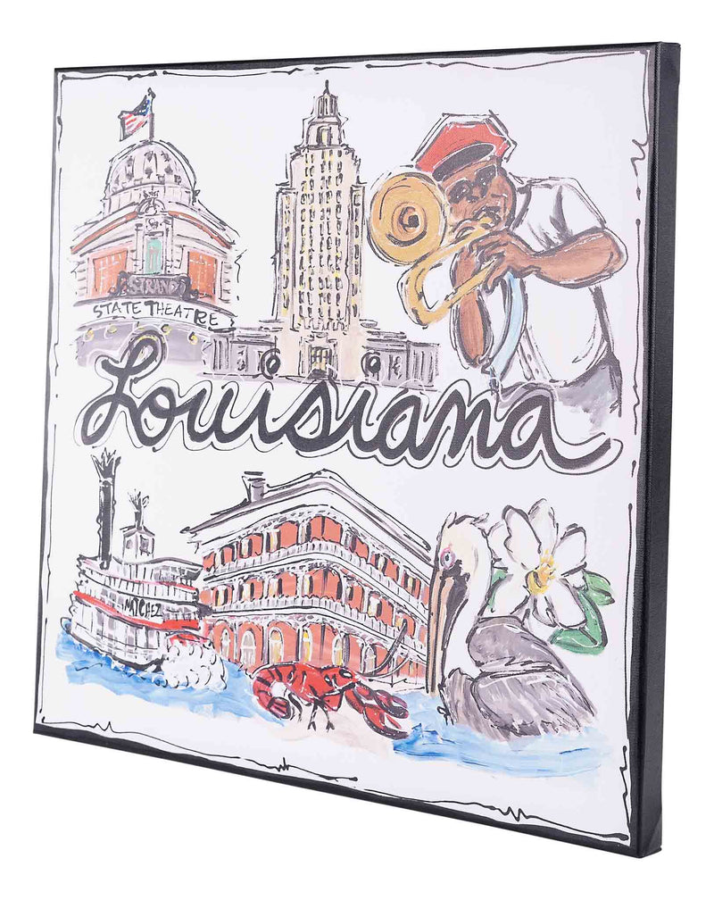 State of Louisiana Icon Canvas