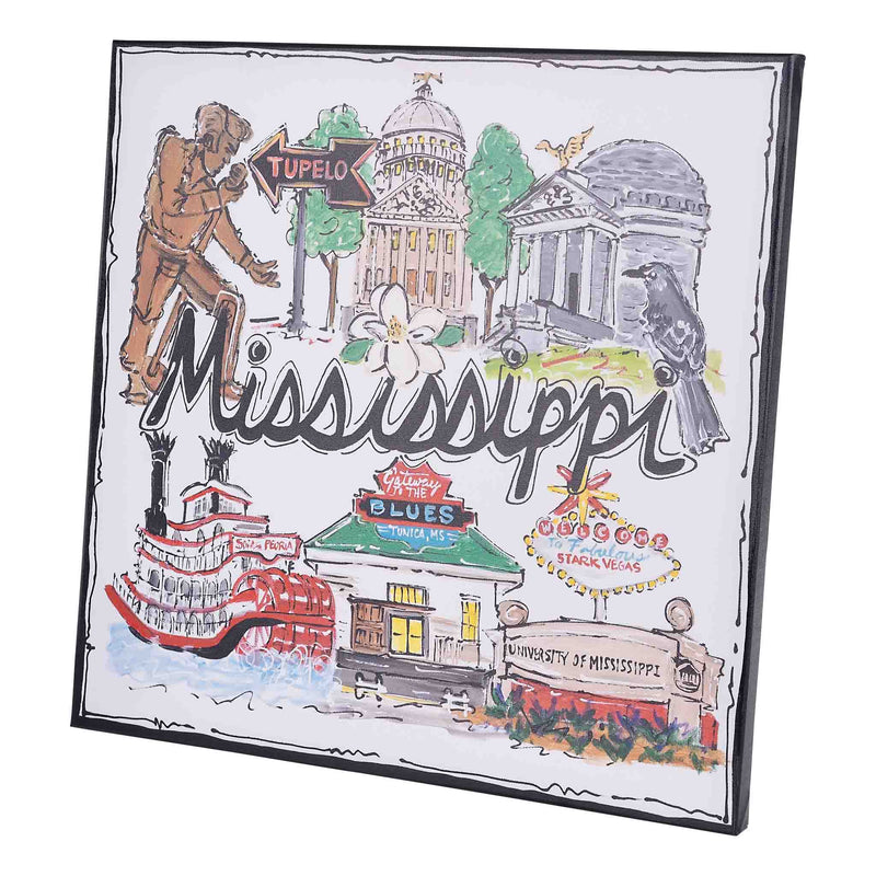 State of Mississippi Icon Canvas