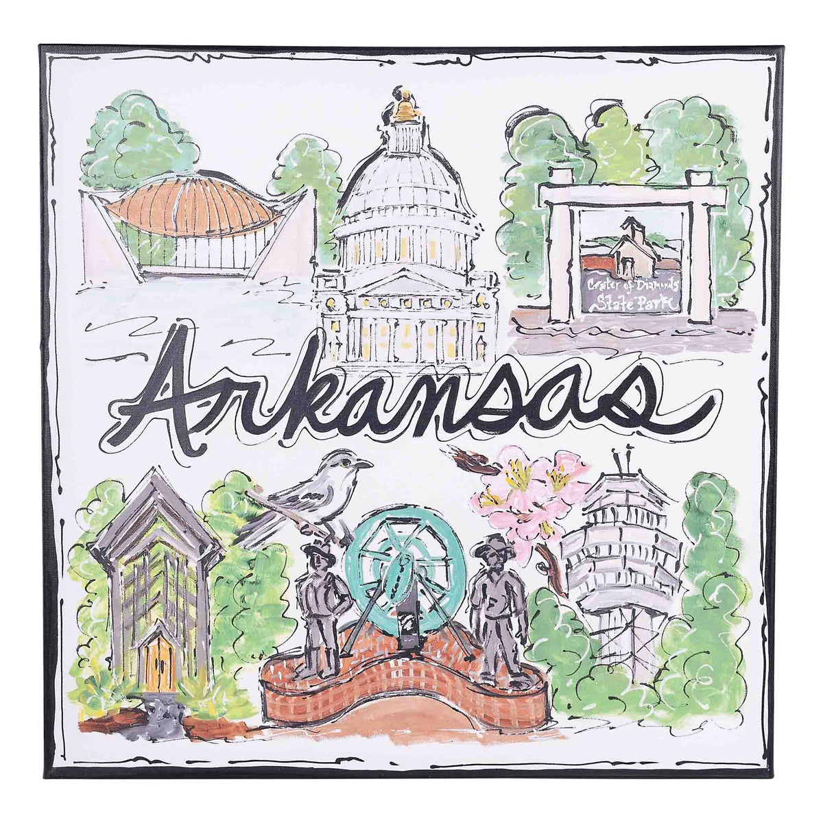 State of Arkansas Icon Canvas