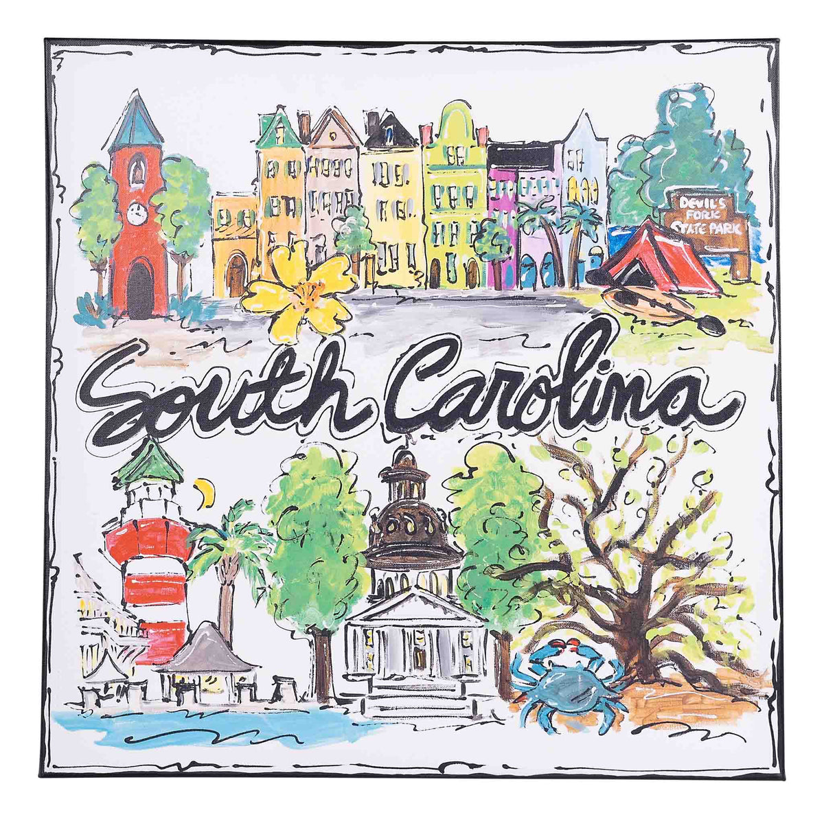 State of South Carolina Icon Canvas