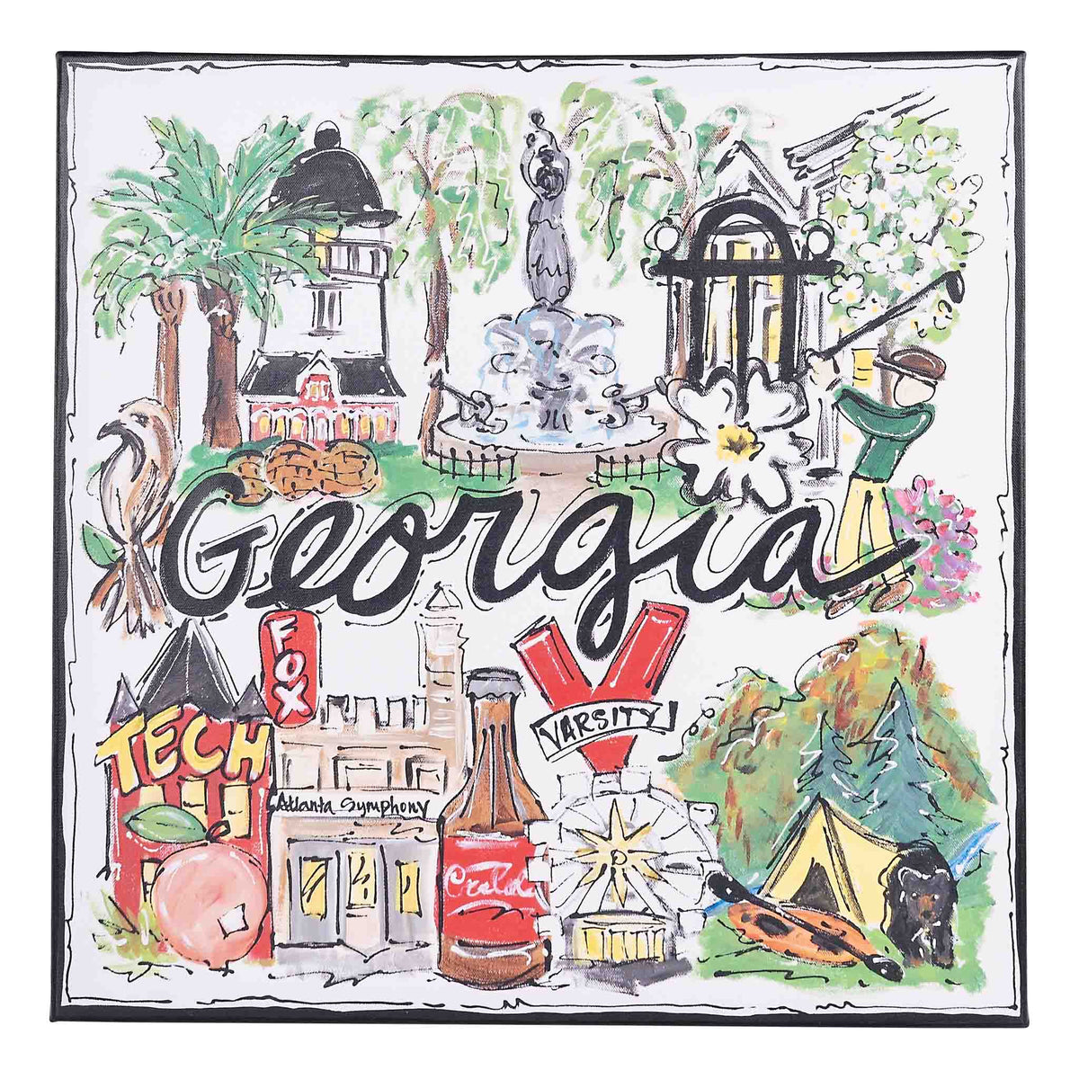 State of Georgia Icon Canvas