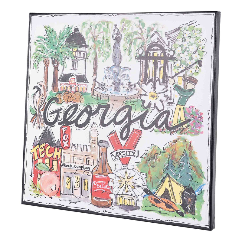 State of Georgia Icon Canvas