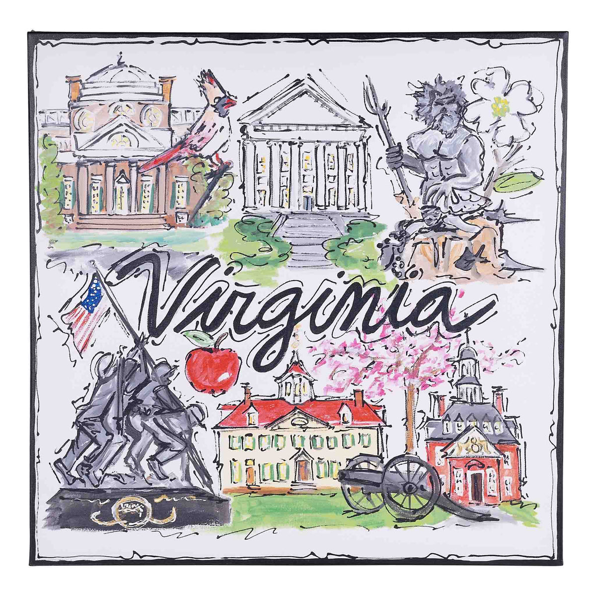 State of Virginia Icon Canvas