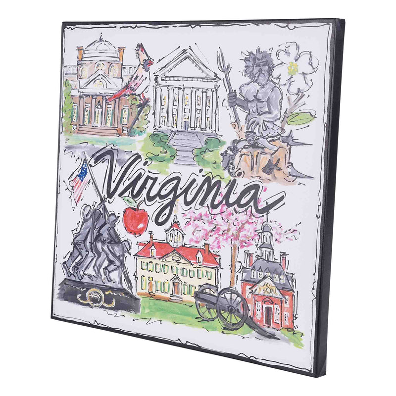 State of Virginia Icon Canvas