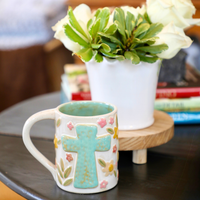 Cross and Flowers Mug