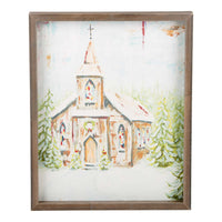 Church at Christmas Small Framed Canvas