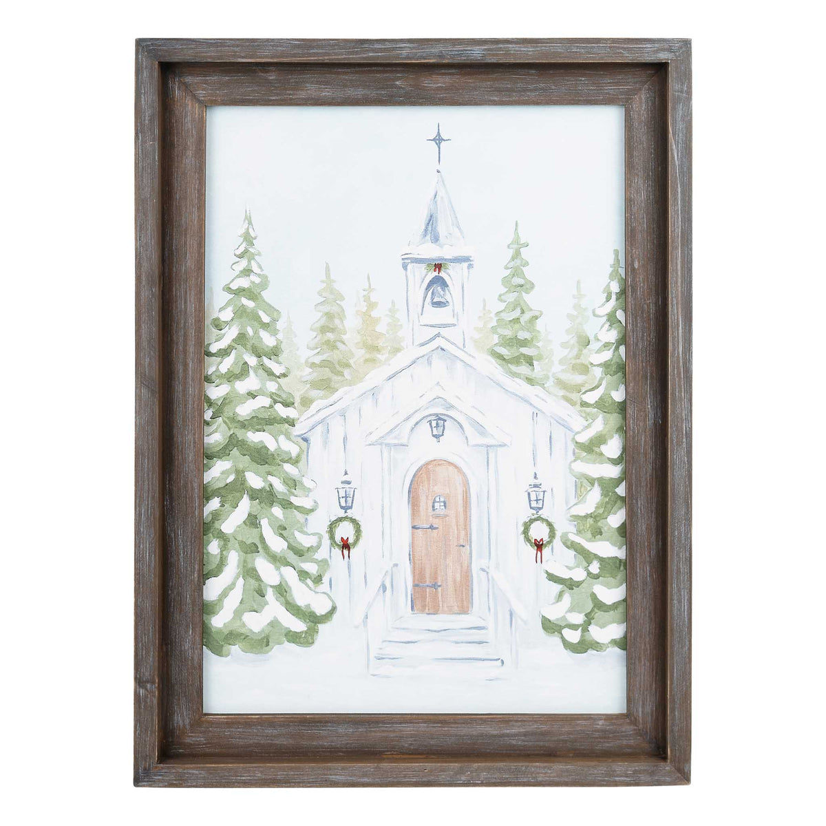 Christmas Church Large Framed Canvas