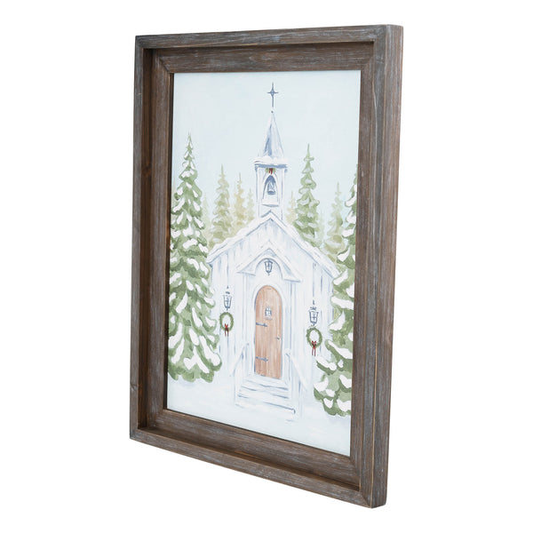 Christmas Church Large Framed Canvas