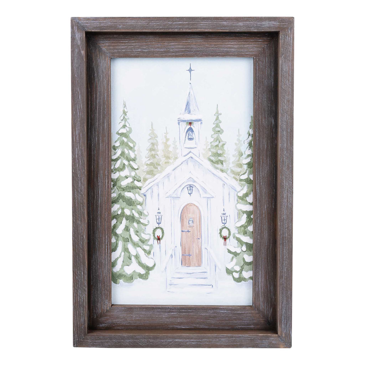 Christmas Church Small Framed Canvas