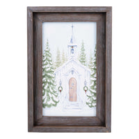 Christmas Church Small Framed Canvas