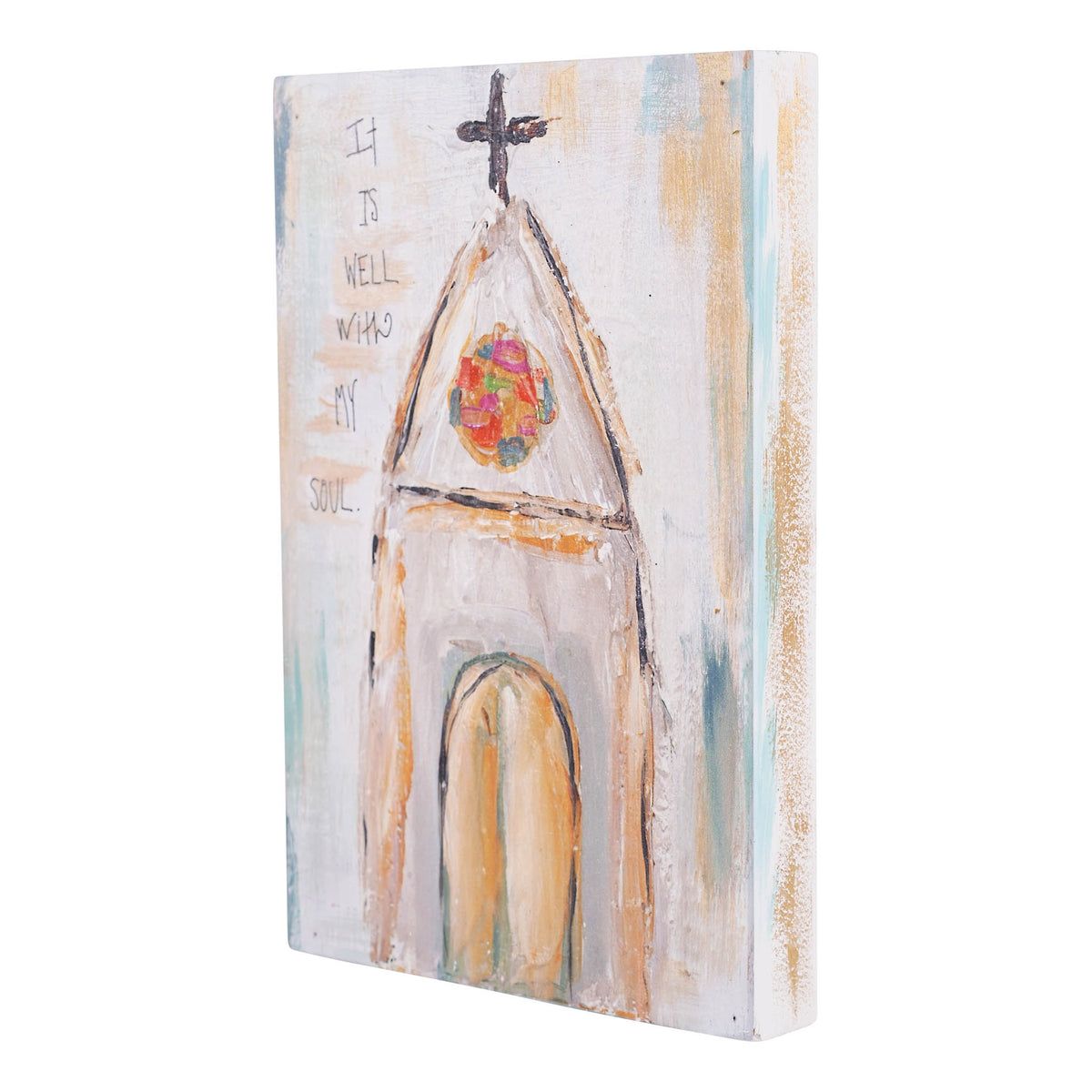 It Is Well Church Wood Block