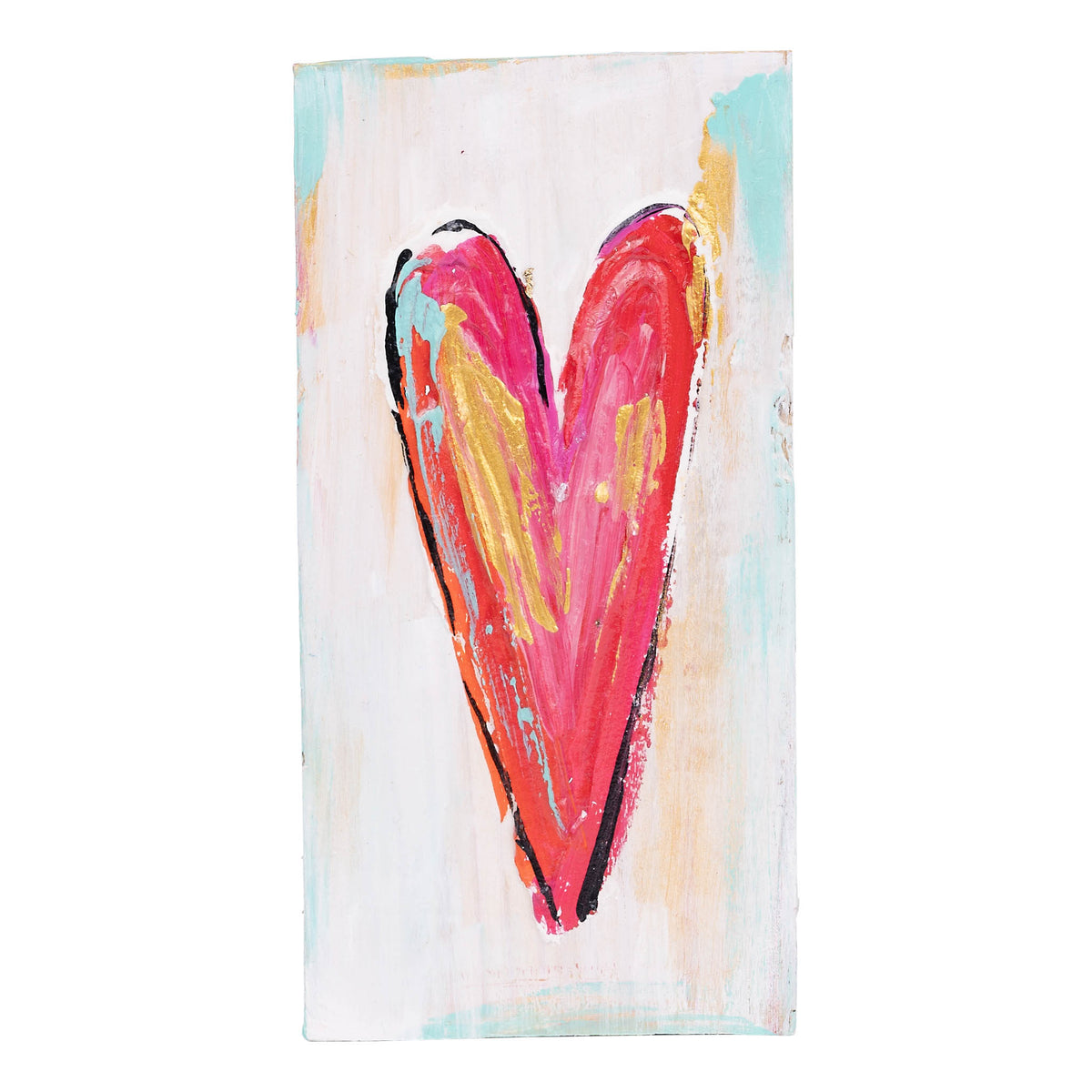 Multi Color Heart Wood Block