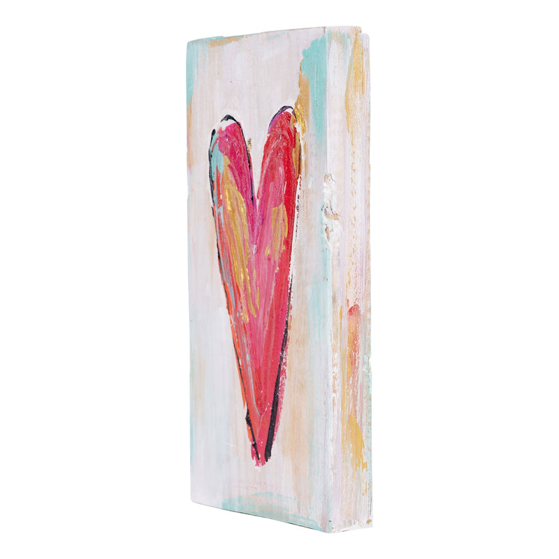 Multi Color Heart Wood Block