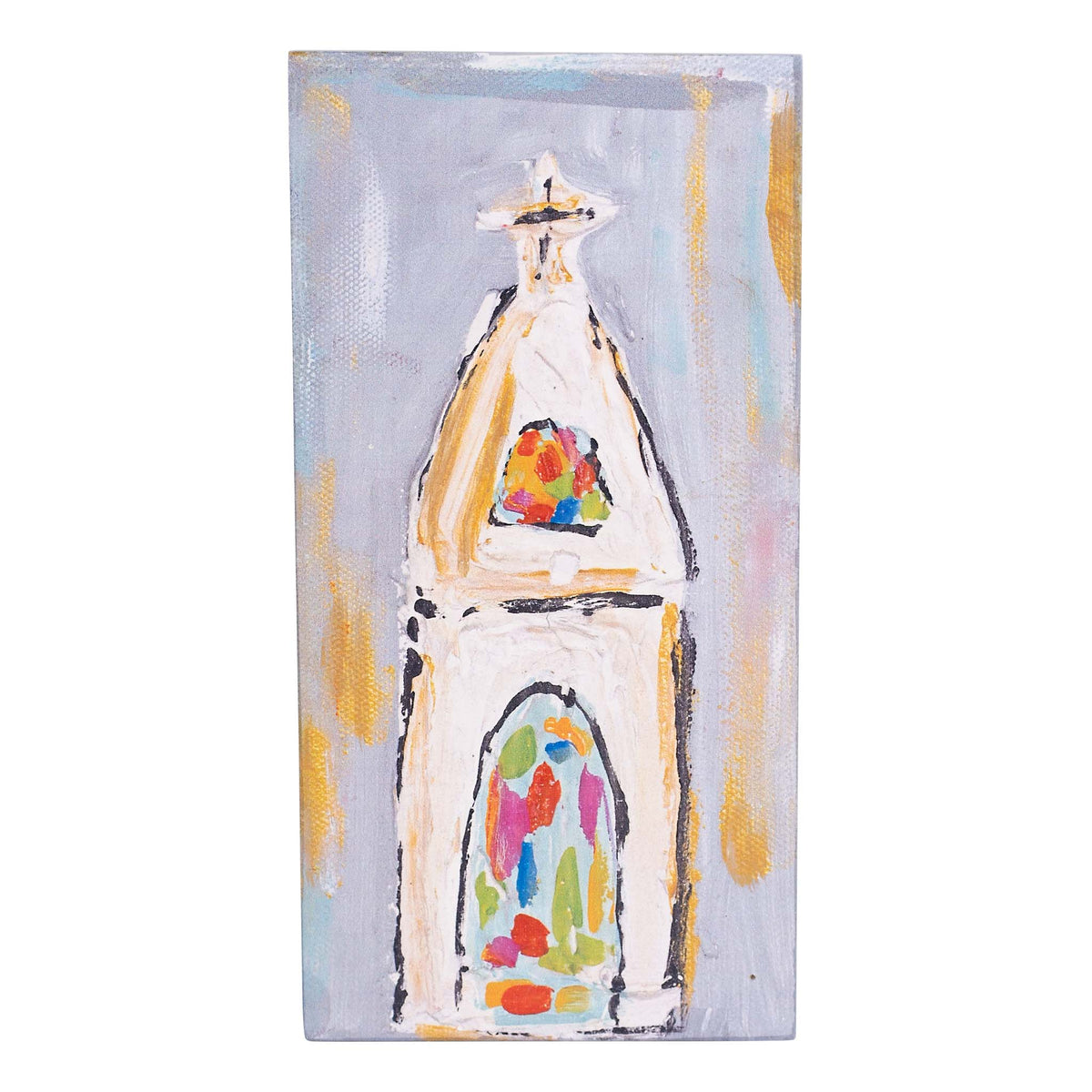 Stained Glass Window Church Wood Block