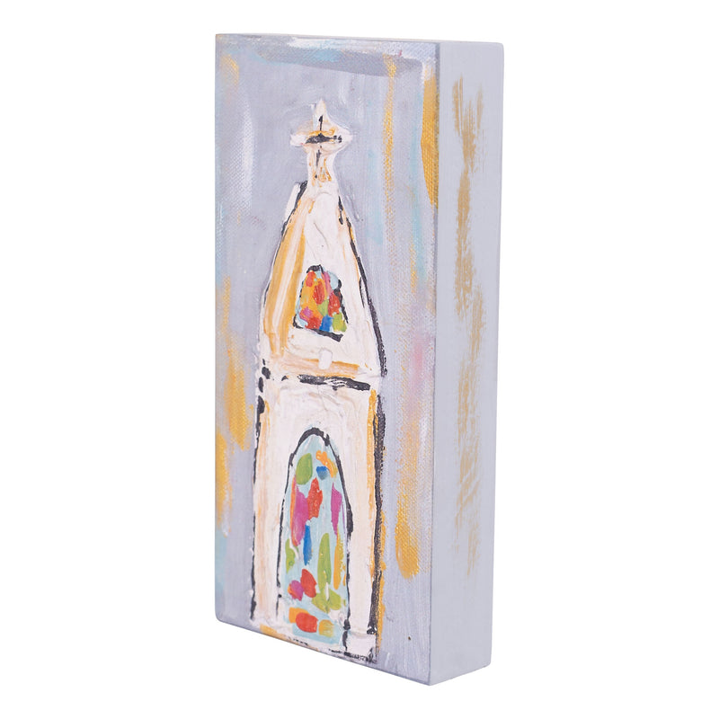 Stained Glass Window Church Wood Block
