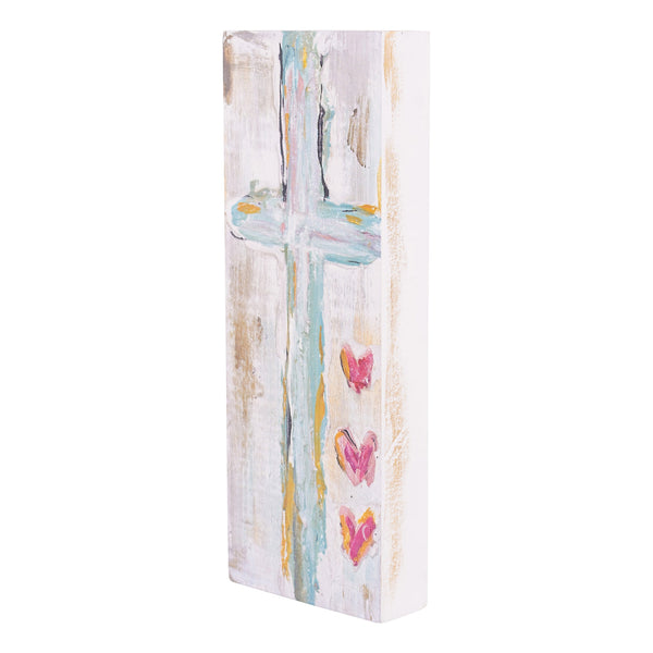 Hearts Cross Wood Block
