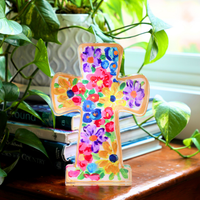 Petals and Posies Acrylic Cross