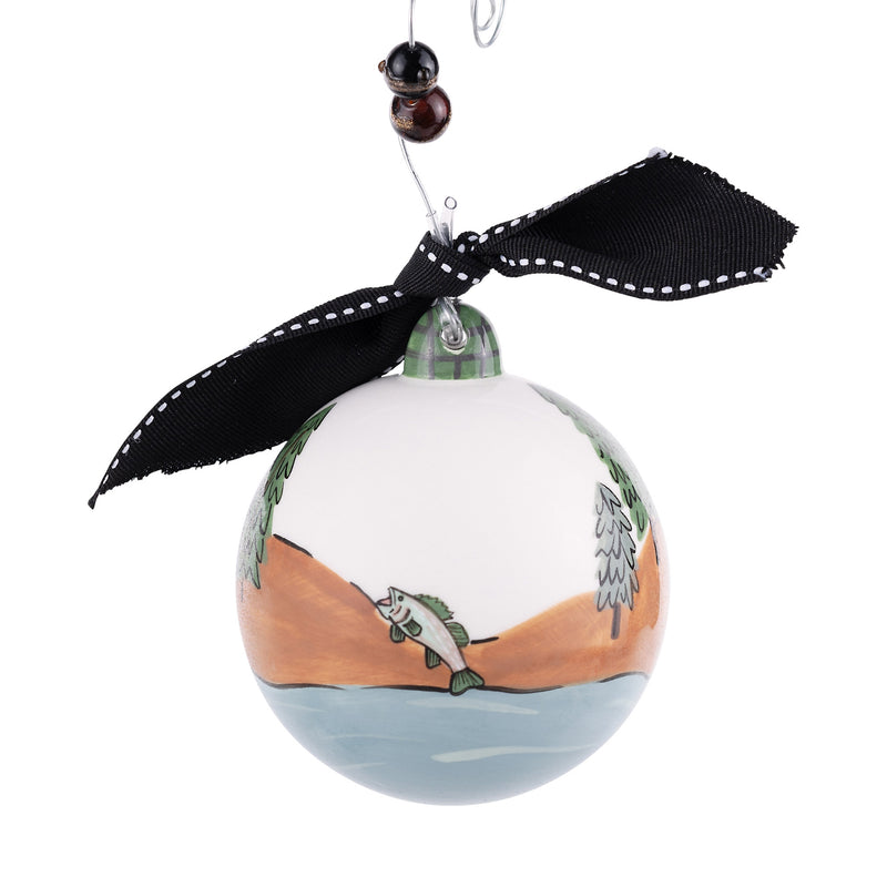 Black Bear by River Ornament
