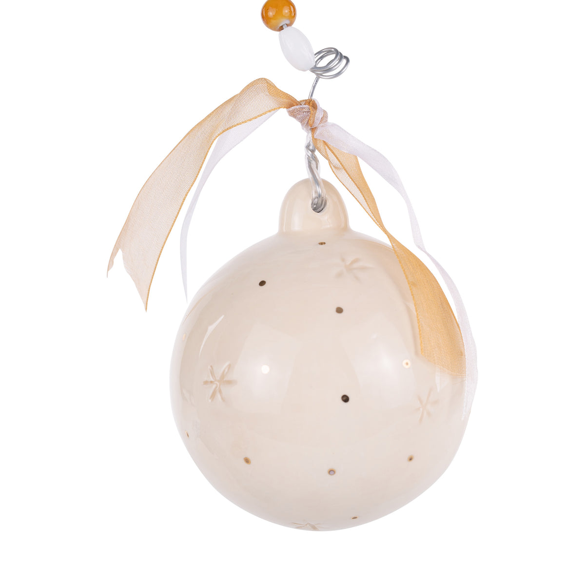 Gold Striped Cross Ornament