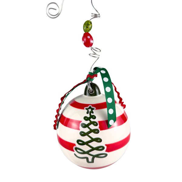Striped Merry Christmas Ornament