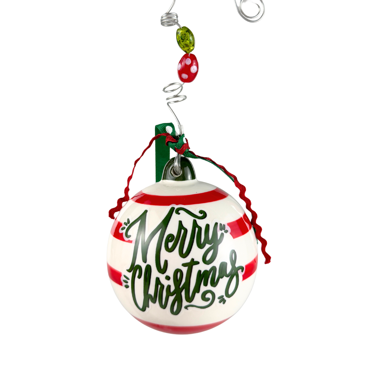 Striped Merry Christmas Ornament