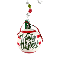 Striped Merry Christmas Ornament