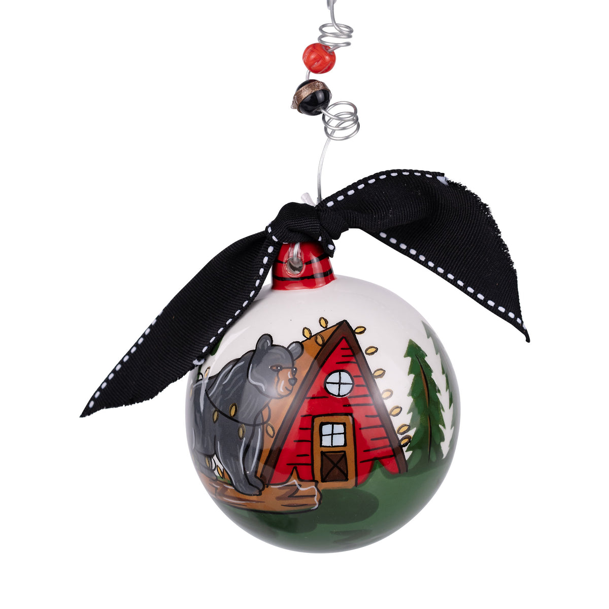 Beary Merry Black Bear Ornament