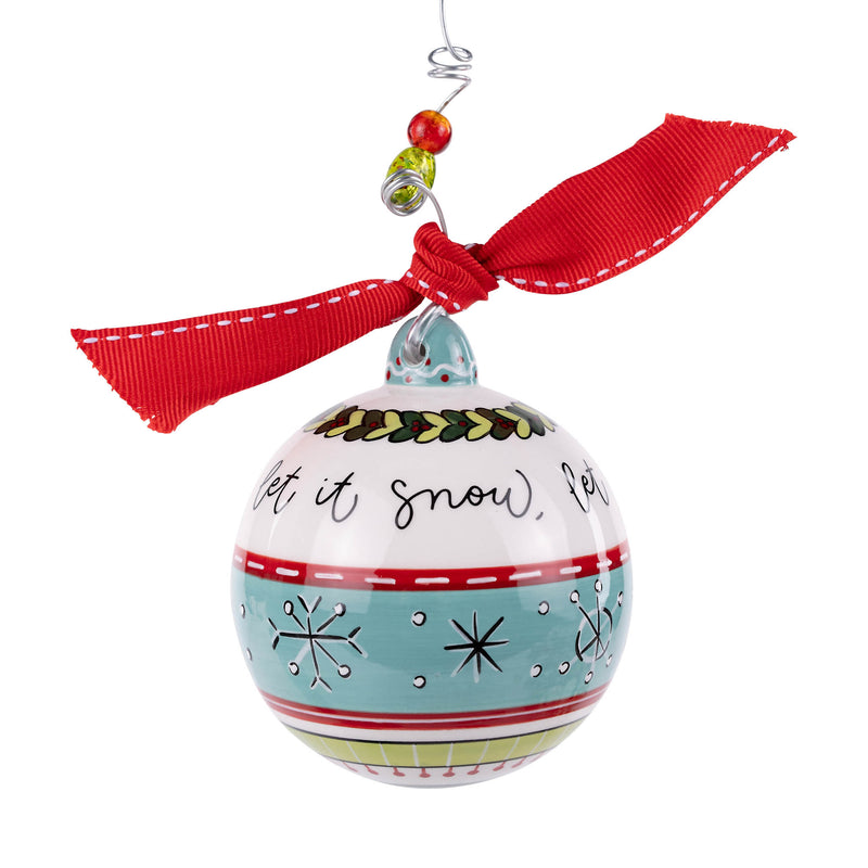 Let It Snow Holly Ornament