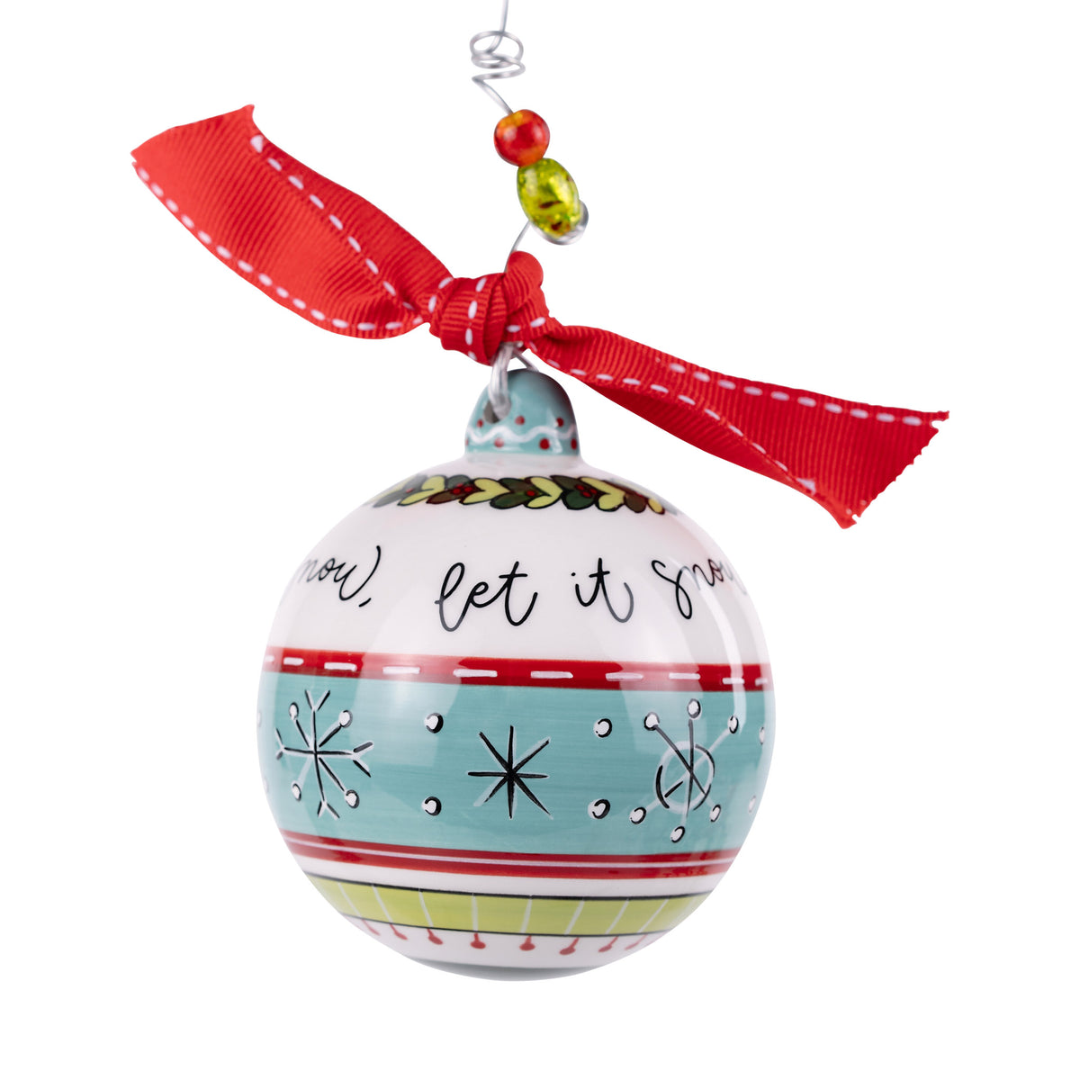 Let It Snow Holly Ornament