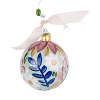 Decorative Christmas ornament with floral design on a white background