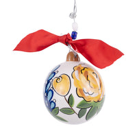 Texas Flag & Yellow Rose Ornament