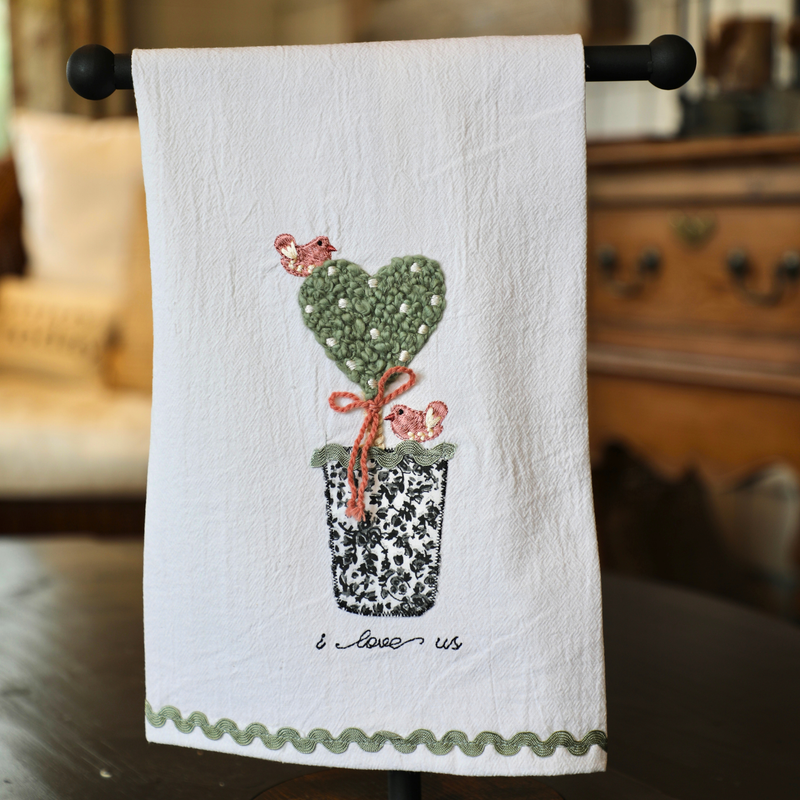 Love Us Bird Topiary Tea Towel