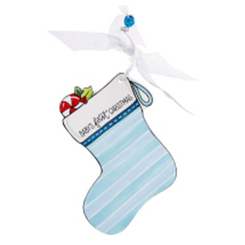 Peppermint Boy Stocking Flat Ornament