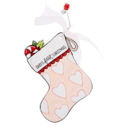 Peppermint Girl Stocking Flat Ornament