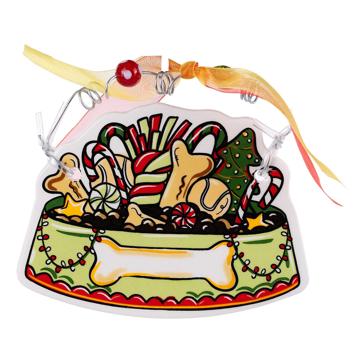 Christmas Dog Bowl Flat Ornament