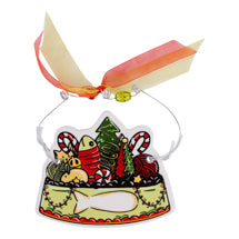 Christmas Cat Bowl Flat Ornament