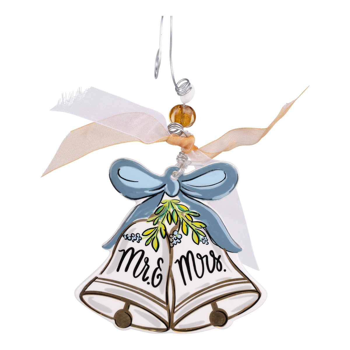 Mr. & Mrs. Wedding Bells Flat Ornament