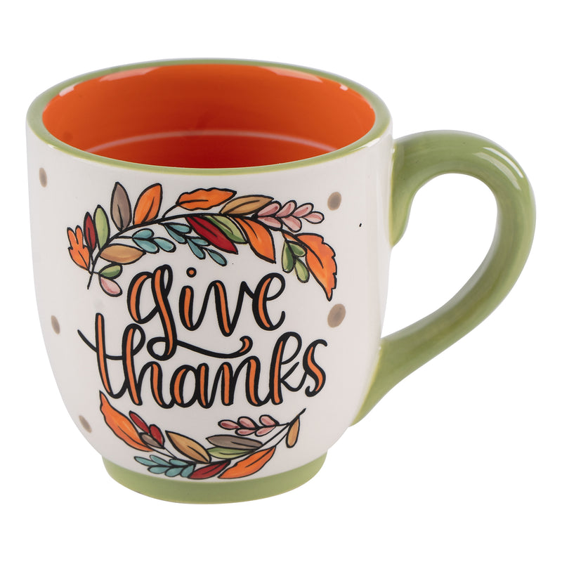 Fall Leaves Give Thanks Mug