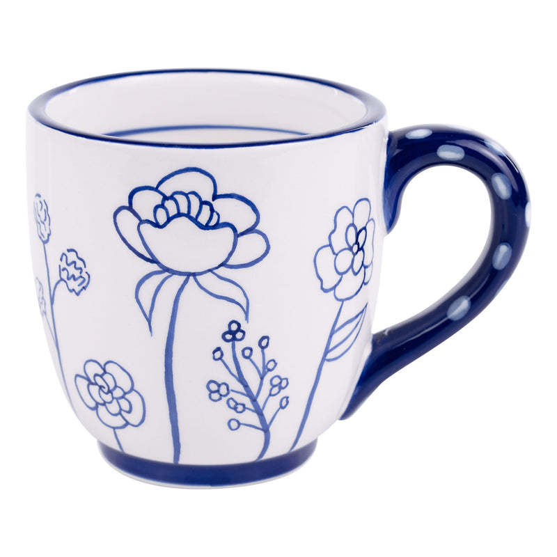 Blue & White Flowers In The Garden Mug
