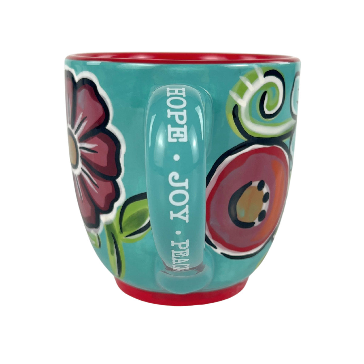 Hope Joy Peace Floral Mug