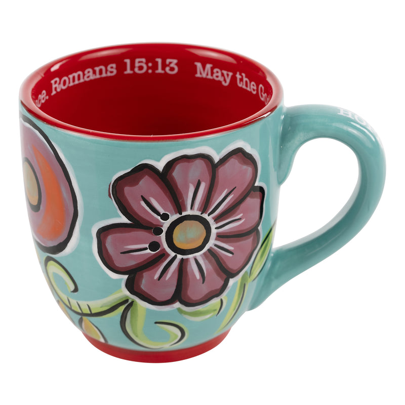 Hope Joy Peace Floral Mug