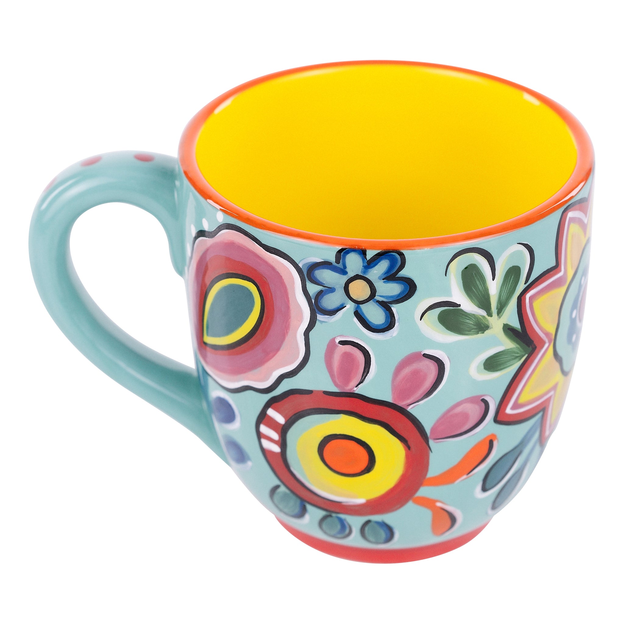 Bright Turquoise Flower Mug – GLORY HAUS