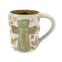 Cross and Flowers Mug