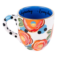 Polka Dot Flower Mug